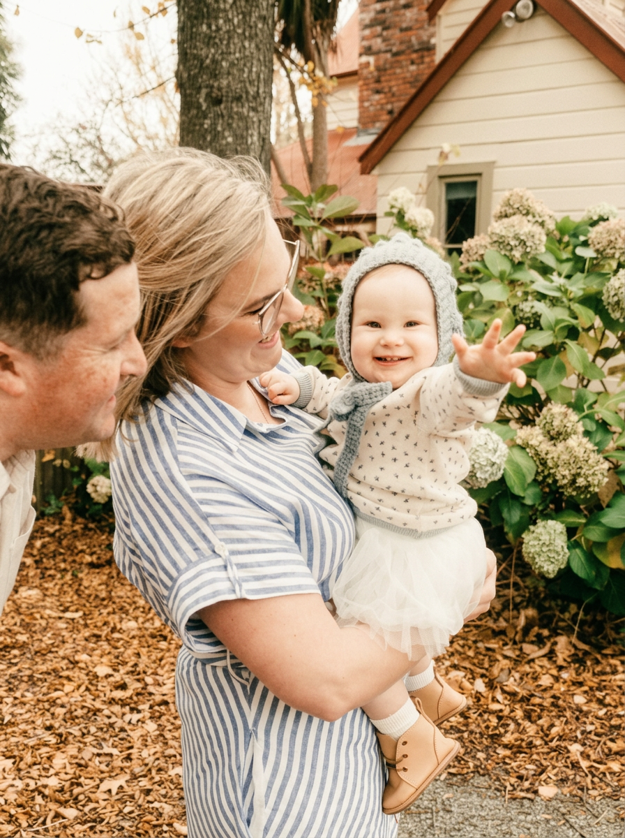Elise Malcolm with her family — founder of littlefolk